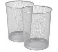 Keplin 2Pack Round Trash Can Non-slip Mesh Bin Sturdy Metal Waste Paper Bin in Black | Size: 2 Pack Keplin Black 2 Pack