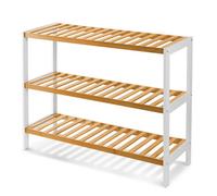 Keplin 3-Tier Bamboo Shoe Rack - Wooden Shoe Organiser with Large Capacity in Natural White Keplin Natural White