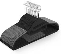 Keplin 30 Pack Non Slip Hangers Durable, Slimline Design For Space Saving Tie Organiser, Black