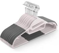 Keplin 30 Pack Non Slip Hangers Durable, Slimline Design For Space Saving Tie Organiser, Strap Hooks, Blush Pink