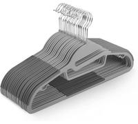 Keplin 30 Pack Non Slip Hangers Durable, Slimline Design For Space Saving Tie Organiser, Strap Hooks, Dark Grey