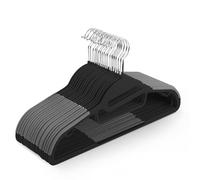 KEPLIN 30-Pack Non-Slip Hangers - Durable, Slimline Design for Space Saving with 360° Swivel, Tie Organiser, Strap Hooks, and S-Shape Opening (Black)