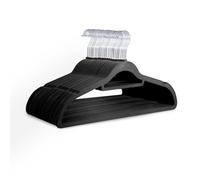 Keplin 30 Pack Swivel Hook Non-Slip Velvet Hangers, Black