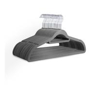 Keplin 30 Pack Swivel Hook Non-Slip Velvet Hangers, Grey