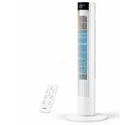 KEPLIN 36 Inch Tower Fan with Remote Control, 3 Speed AC Motor, LED Display with Room Temperature, 4 Modes Normal Natural Sleep Child, 12 Hour Timer, Oscillation, Touch Control, 91.7cm, White