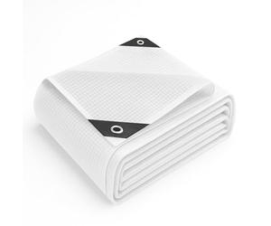 Keplin 3x3m Waterproof Tarpaulin Cover Sheet 100gsm - Heavy Duty, Mould-Resistant, Easy to Wash -PE Material, Reinforced Edges with Metal Eyelets -Clear Mesh -Ideal for Indoor-Outdoor Protection