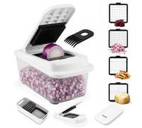 Keplin 4-In-1 Vegetable Chopper With Container Multi-Functional Slicer, Dicer & Grater, Bpa Free, Dishwasher Safe, Non-Slip