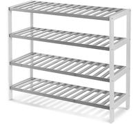 Keplin 4-Tier Bamboo Shoe Rack - Wooden Shoe Organiser with Large Capacity in Grey Keplin Grey