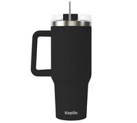 KEPLIN 40 oz / 1200 ml Insulated Travel Tumbler - Double Wall Stainless Steel Cup with Leak-Proof Lid, Thermal Flask Keeps Drinks Hot & Cold, Dishwasher Safe, Fits Car Cup Holders - Black