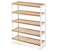 Keplin 5-Tier Bamboo Shoe Rack - Wooden Shoe Organiser with Large Capacity in Natural White Keplin Natural White