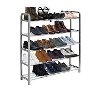 KEPLIN 5 Tier Shoe Rack Organiser, Quick Assembly No Tools Required, Holds upto 15-20 pairs (L) 75.5cm x (W) 18.5cm x (H) 75.5cm (Grey)