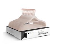 Keplin 50 Pack Swivel Hook Velvet Hangers, Blush Pink/rose Gold