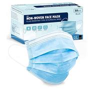 KEPLIN 50pk 3 PLY Face Masks Disposable for Adults, Disposable Breathable Face Coverings, Face Masks Breathable, Motorbike, Anti Haze Face Cover, Balaclavas Bandanas
