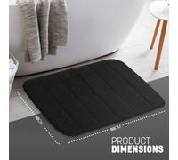Keplin 50X60Cm Memory Foam Bath Mat Ultra Soft, Highly Absorbent, Non Slip, Machine Washable, Black