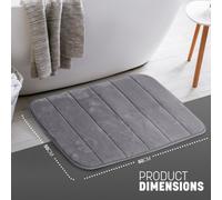 Keplin 50X60Cm Memory Foam Bath Mat Ultra Soft, Highly Absorbent, Non Slip, Machine Washable, Dark Grey