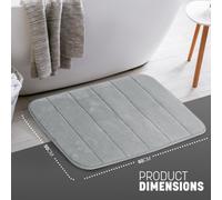 Keplin 50X60Cm Memory Foam Bath Mat Ultra Soft, Highly Absorbent, Non Slip, Machine Washable, Light Grey
