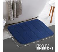 Keplin 50X60Cm Memory Foam Bath Mat Ultra Soft, Highly Absorbent, Non Slip, Machine Washable, Navy