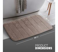 Keplin 50X80Cm Memory Foam Bath Mat Ultra Soft, Highly Absorbent, Non Slip, Machine Washable, Beige