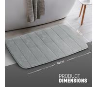 Keplin 50X80Cm Memory Foam Bath Mat Ultra Soft, Highly Absorbent, Non Slip, Machine Washable, Light Grey