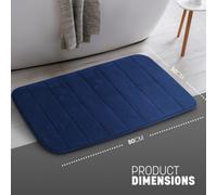 Keplin 50X80Cm Memory Foam Bath Mat Ultra Soft, Highly Absorbent, Non Slip, Machine Washable, Navy