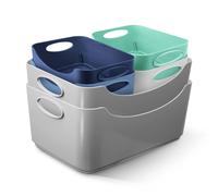 Keplin 6 Pack Plastic Studio Basket - Container Boxes for Storage Organising Keplin Multicolor