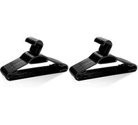 KEPLIN 60 Pack 5-in-1 Clothes Hangers - Adult Plastic Coat Hangers for Wardrobe - Space Saving Storage Organiser Hangers with Tie Bar, Strap Hooks, Non-Slip Notches and Secure Lip (Black)
