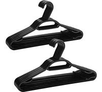 KEPLIN 60 Pack 5-in-1 Clothes Hangers - Adult Plastic Coat Hangers for Wardrobe - Space Saving Storage Organiser Hangers with Tie Bar, Strap Hooks, Non-Slip Notches and Secure Lip (Black)