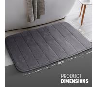 Keplin 60X90Cm Memory Foam Bath Mat Ultra Soft, Highly Absorbent, Non Slip, Machine Washable, Dark Grey