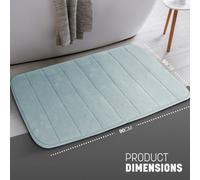 Keplin 60X90Cm Memory Foam Bath Mat Ultra Soft, Highly Absorbent, Non Slip, Machine Washable, Light Blue