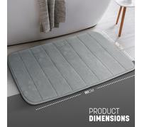 Keplin 60X90Cm Memory Foam Bath Mat Ultra Soft, Highly Absorbent, Non Slip, Machine Washable, Light Grey