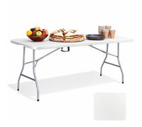 Keplin 6ft Folding Table - Portable, Waterproof, Indoor/Outdoor, 180x70x74cm in White | Size: 180 x 70 x 74 cm Keplin White 180 x 70 x 74 cm
