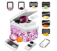 Keplin 7-In-1 Vegetable Chopper With Container Multi-Functional Slicer, Dicer & Grater, Bpa Free, Dishwasher Safe, Non-Slip