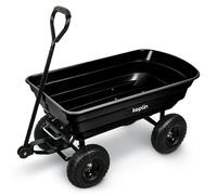 Keplin 75L Garden Cart with Pneumatic Tyres - 4 Wheel Trolley, 200kg Capacity in Black Keplin Black