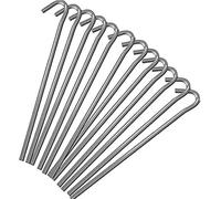 Keplin 9 Inch Silver Steel Alloy Tent Pegs Galvanised Ground Pegs, Rust Free & Durable, 50 Pack
