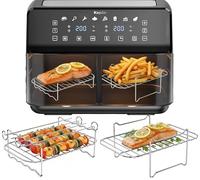 Keplin 9L Air Fryer Racks | 304 Stainless Steel, Dishwasher Safe | For Keplin 9L | Single Layer & Skewer Rack + 4 Skewers | 6PCS | by iStock Ltd