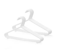 Keplin Adult Plastic Coat Hangers 25 Pack, Strong Clothes Hangers For Closet & Rail, White