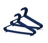 Keplin Adult Plastic Coat Hangers 25Pk, Navy Colour, Strong Clothes Hangers For Clothes Rail & Closet, Clothing Hanger
