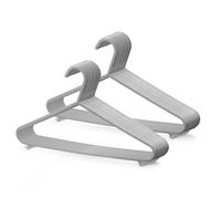 KEPLIN Adult Plastic Coat Hangers - Strong Clothes Hangers for Clothes Rail & Closet, Clothing Hanger with Suit Pants Trouser Bar and Clips, Space Saving