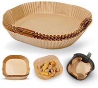 Keplin Air Fryer Parchment Paper Liners Disposable, Greaseproof, Heat Resistant (50 Pack, 9 Inch)