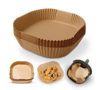 Keplin Air Fryer Parchment Paper Liners - Disposable, Greaseproof, Heat Resistant to 220°C, Food Grade LFGB Standard, Compatible with Ninja, Tower, COSORI (50 Pack, 9 Inch)