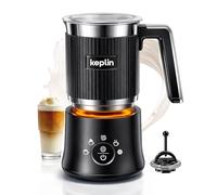 KEPLIN Automatic Milk Frother - 350ml Heating & 250ml Frothing Capacity, Electric 5-in-1 with Stainless Steel Jug - Hot & Cold Foam, Hot Chocolate Maker & Milk Heater, Black