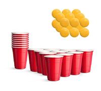 KEPLIN Beer Pong Set, Drinking Games for Adults, Reusable Plastic Cups Balls Set, Versatile Ping Pong Balls Party, Christmas Party for Adults, Ideal Fun Party Games for Birthday & Events