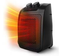 KEPLIN Ceramic Desk Heater 2000W, Low Energy Portable Fan Heater, Black | Energy-saving ceramic element, adjustable temperature, tip-over safety switch, silent operation, desk/table use