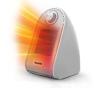 KEPLIN Ceramic Desk Heater, 500W, Electric Low Energy Consumption for Home & Office, Mini Portable Plug-in, Adjustable Thermostat Space Heater with Overheat & Tip-Over Protection (White)