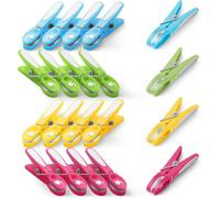 Keplin Clothes Pegs For Washing Line 20 Pack (Multicolour), Washing Line Pegs With Metal Spring For Strong Grip