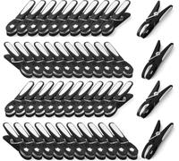 KEPLIN Clothes Pegs for Washing Line - 48 Pack (Black), Washing Line Pegs with Metal Spring for Strong Grip, Washing Pegs Designed to Avoid Marks, UV Resistant for Indoor & Outdoor