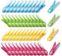 Keplin Clothes Pegs With Metal Spring For Strong Grip For Washing Line 48 Pack, Multicolour