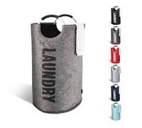 Keplin Collapsible Large Laundry Basket - 82 L, Foldable Hamper Basket in Mid Grey Keplin Mid Grey Large