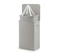 Keplin Collapsible Single Laundry Basket with Lid & Removable Liner - 90L Single-Compartment Clothes Sorter, Laundry Hamper with Handles, Easy Assembly, Stylish Storage for Home, 42x32x67cm, Grey
