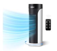 KEPLIN Cooling 13-inch Tower Fan with Remote & Touch Panel | 3 Speed & 3 Mode Setting | Portable & Durable, Oscillating Static Standing Desk Fan for Office, Bedroom, Living Room, Kitchen (White)